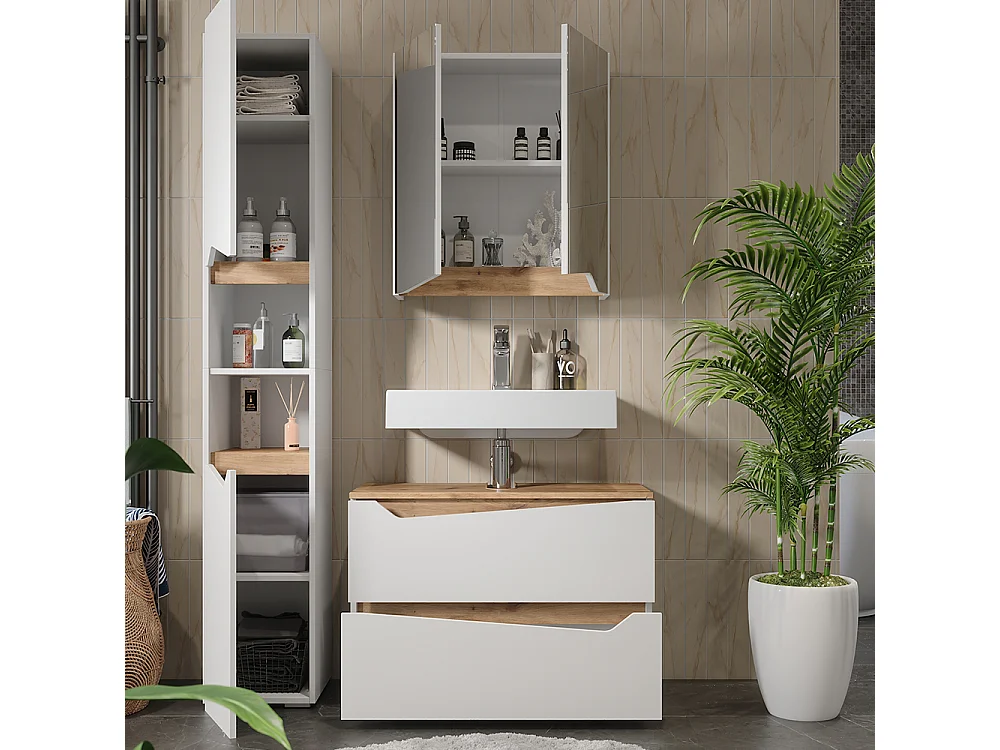 Set di mobili da bagno bianco 80x35x57.5 marelle