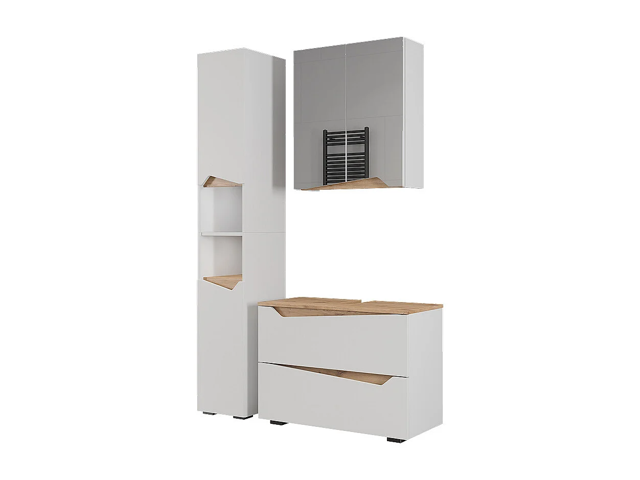 Meubles bain blanc 80x35x57.5 marelle