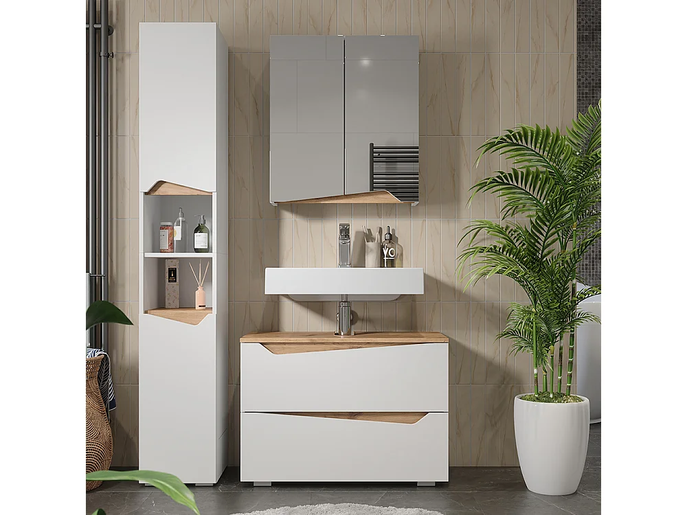 Meubles bain blanc 80x35x57.5 marelle