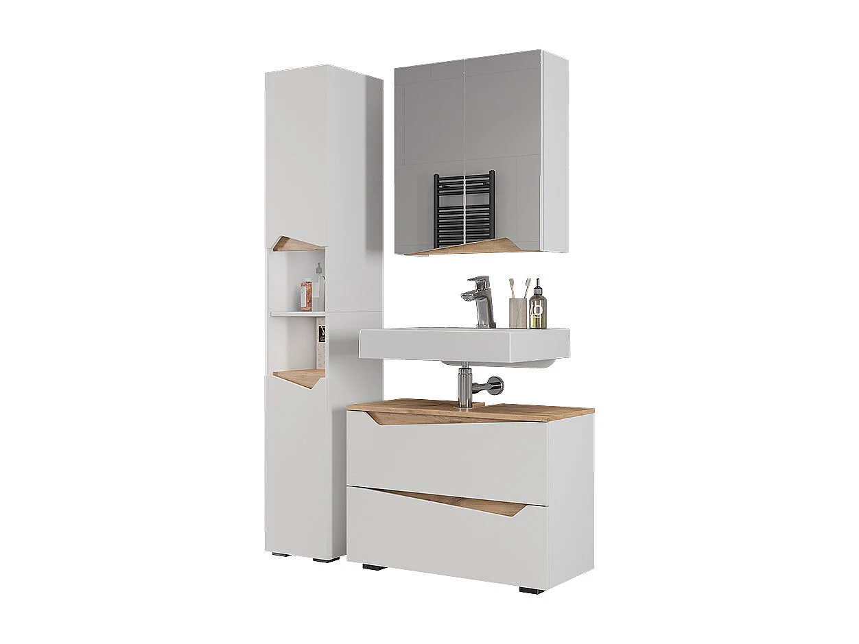 Meubles bain blanc 80x35x57.5 marelle