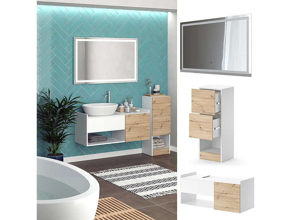 Badmöbel-Set weiß 105x43x45 alf