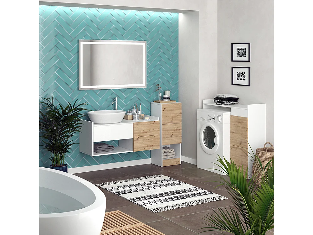 Meubles bain blanc 105x43x45 alf