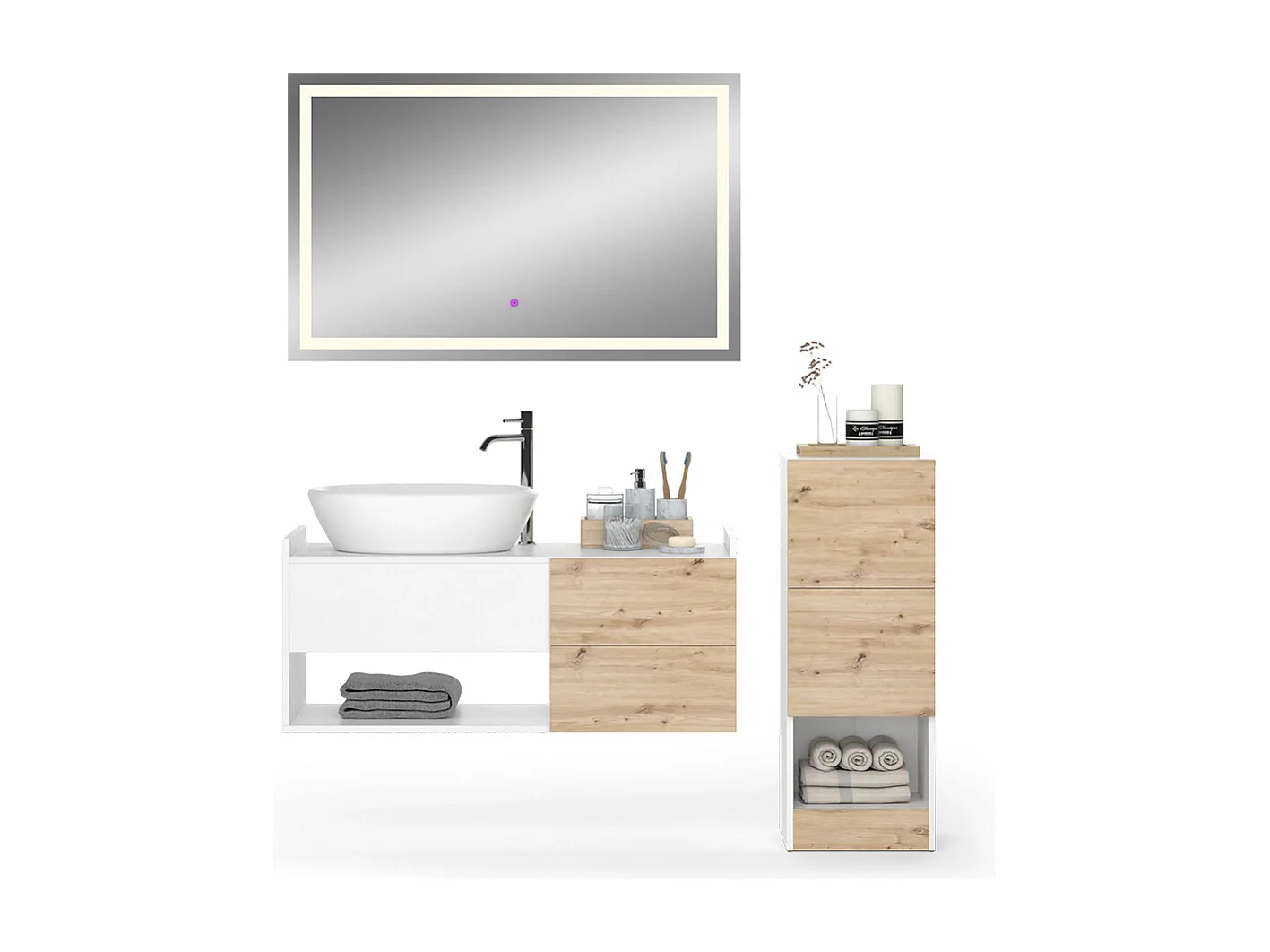 Meubles bain blanc 105x43x45 alf