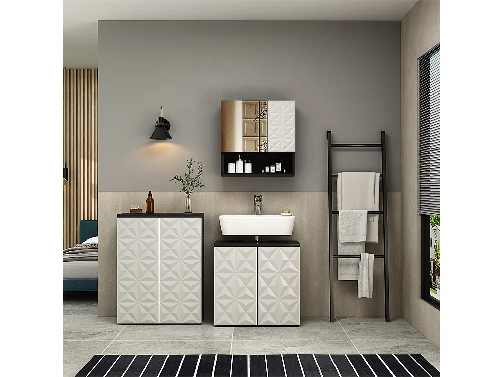 Set di mobili da bagno nero 60x30x79 edge