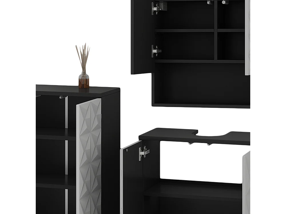 Set di mobili da bagno nero 60x30x79 edge