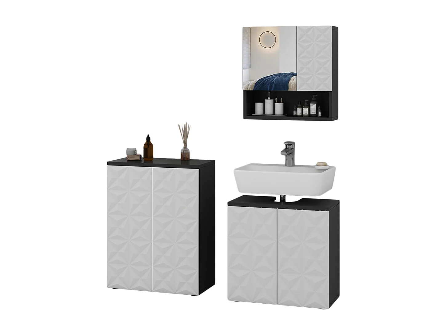 Set di mobili da bagno nero 60x30x79 edge