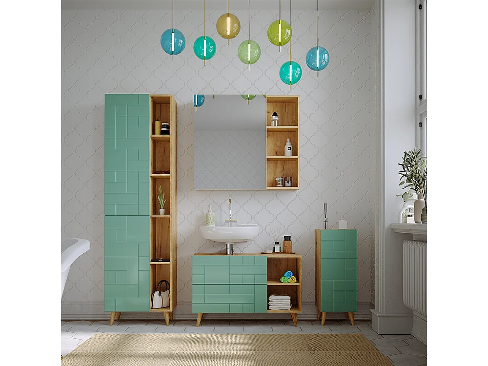 Badmöbel-Set mintgrün 90x32x59 rudi