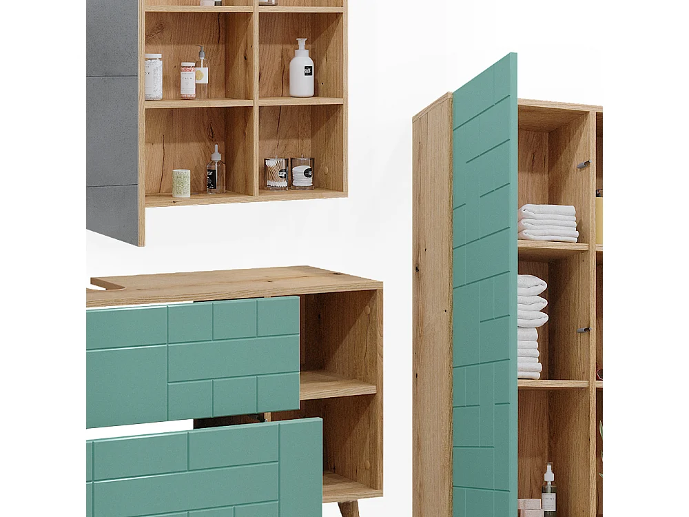 Badmöbel-Set mintgrün 90x32x59 rudi