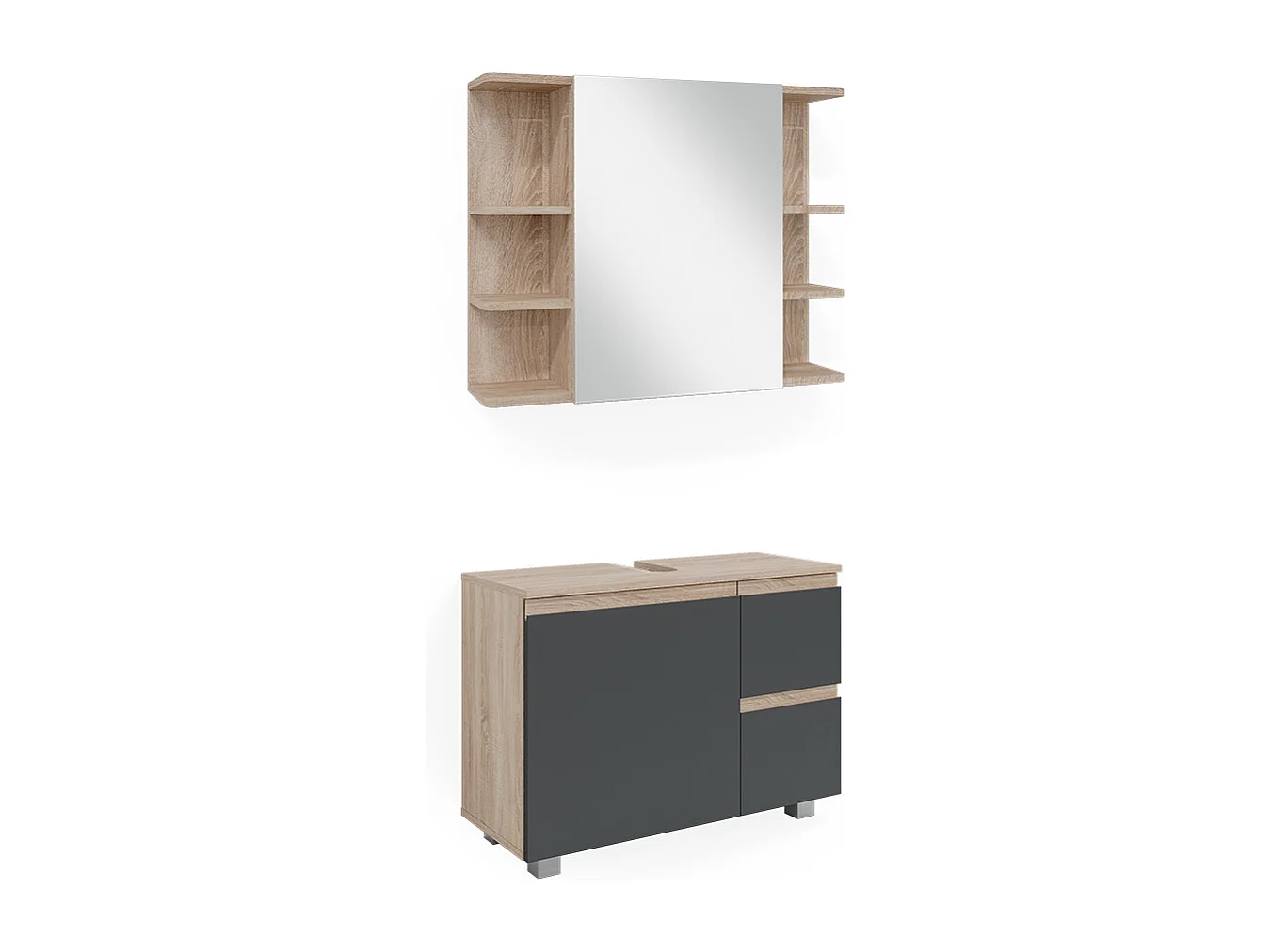 Badmöbel-Set sonoma 80x33x60 j-shape