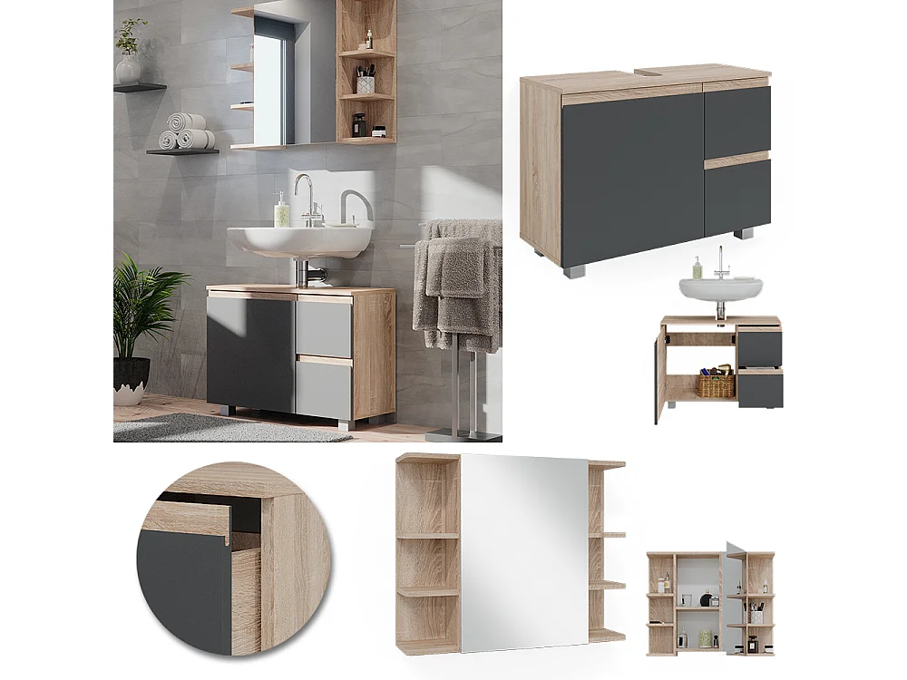 Meubles bain sonoma 80x33x60 j-shape