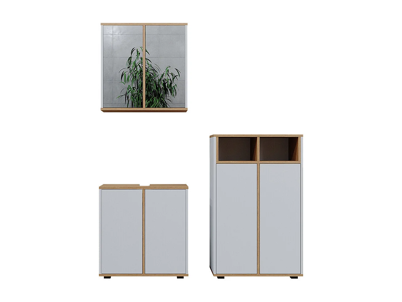 Set mobili bagno bianco/artisan 60x30x62 didi