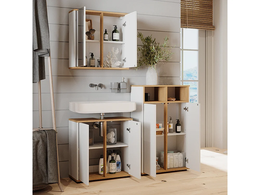 Set mobili bagno bianco/artisan 60x30x62 didi