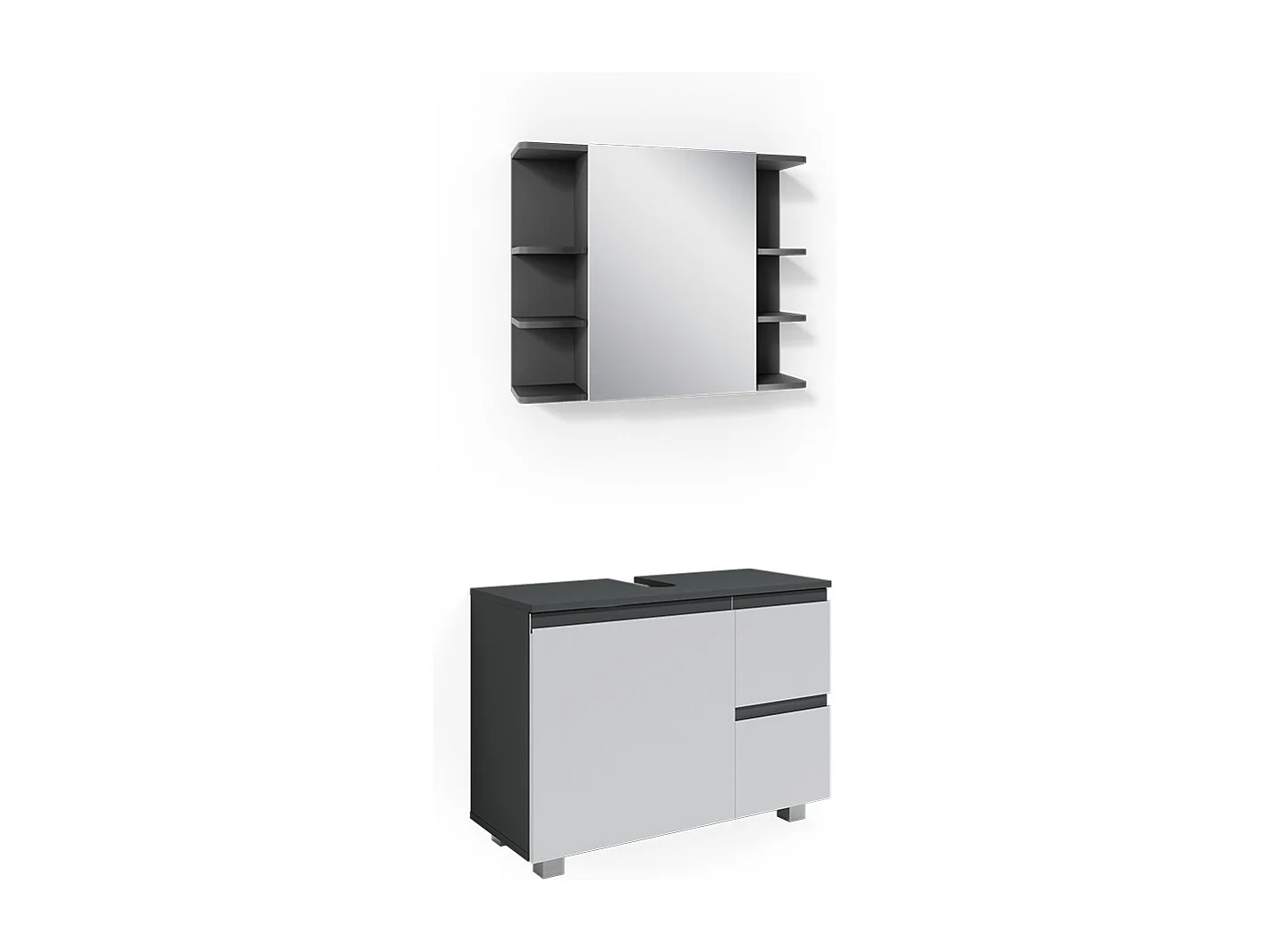 Meubles bain anthracite 80x33x60 j-shape