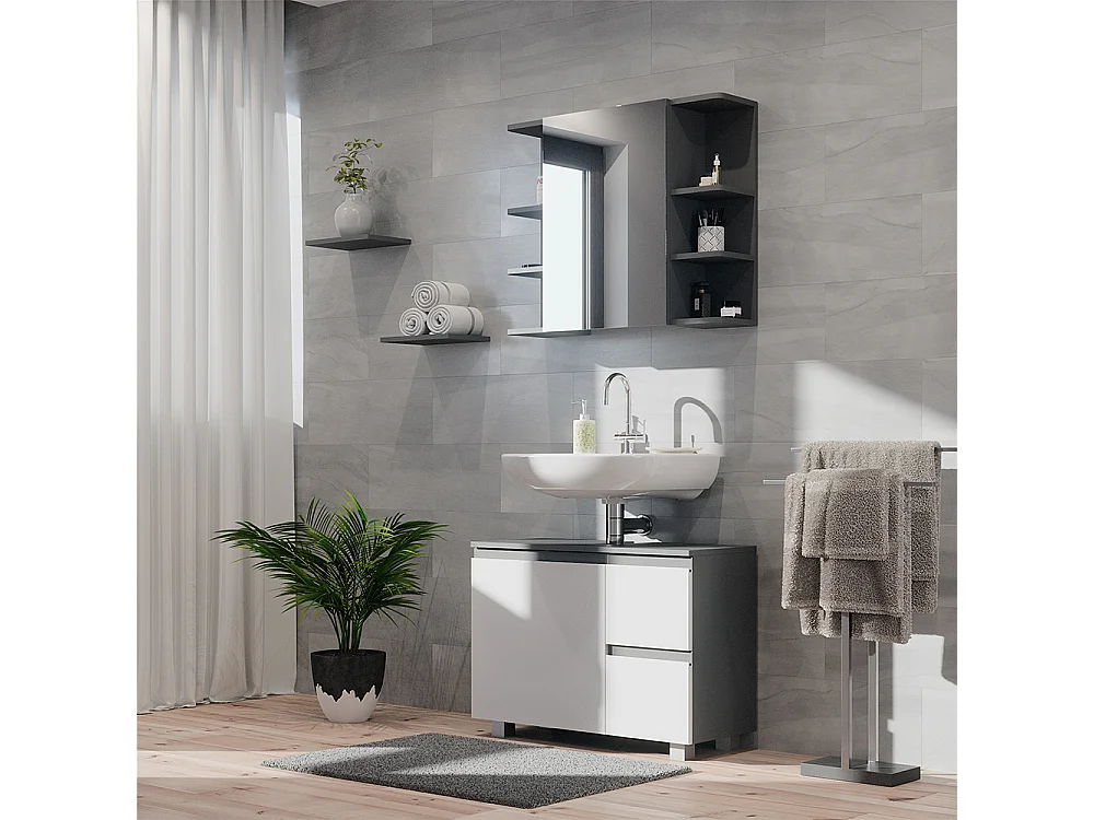 Meubles bain anthracite 80x33x60 j-shape