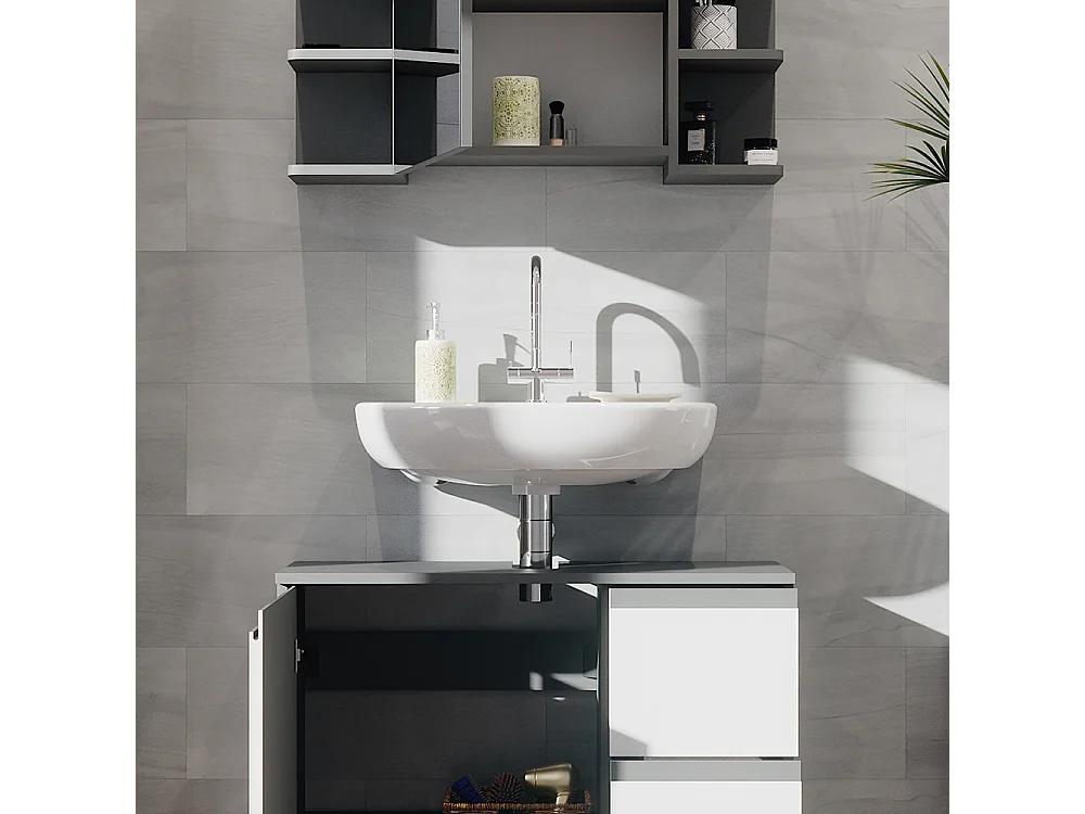 Meubles bain anthracite 80x33x60 j-shape