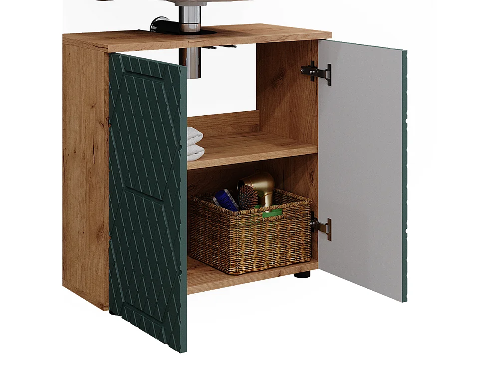 Conjunto de muebles de baño roble verde/dorado 80x41x58.6 irma