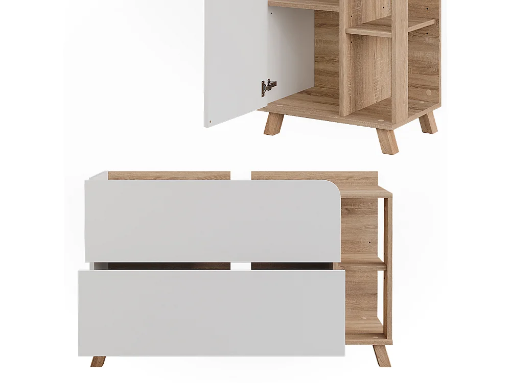 Set di mobili da bagno sonoma/bianco 100x35x65 karen