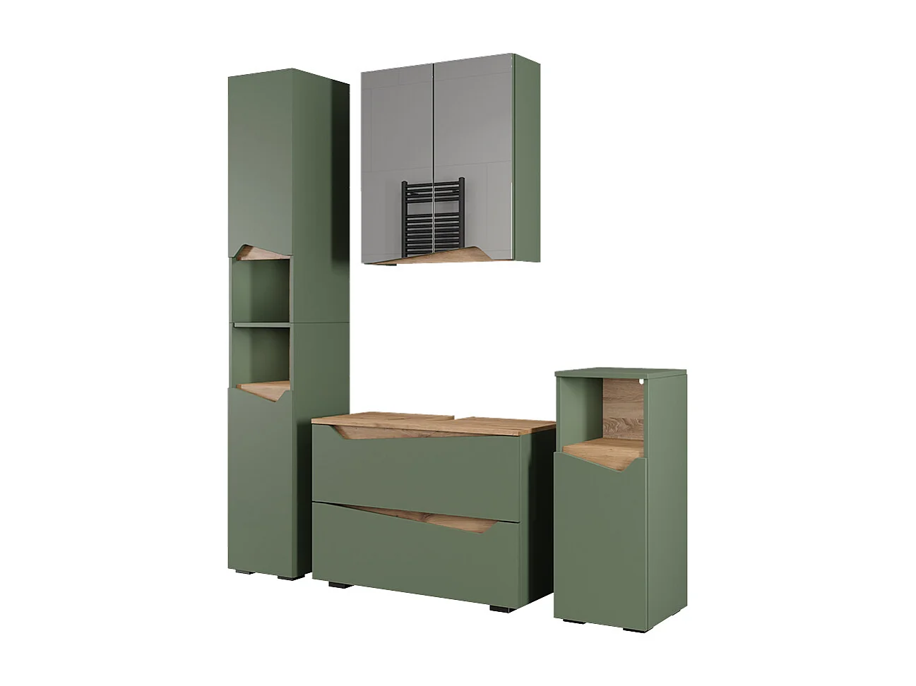 Meubles bain vert/artisan 80x35x57.5 marelle