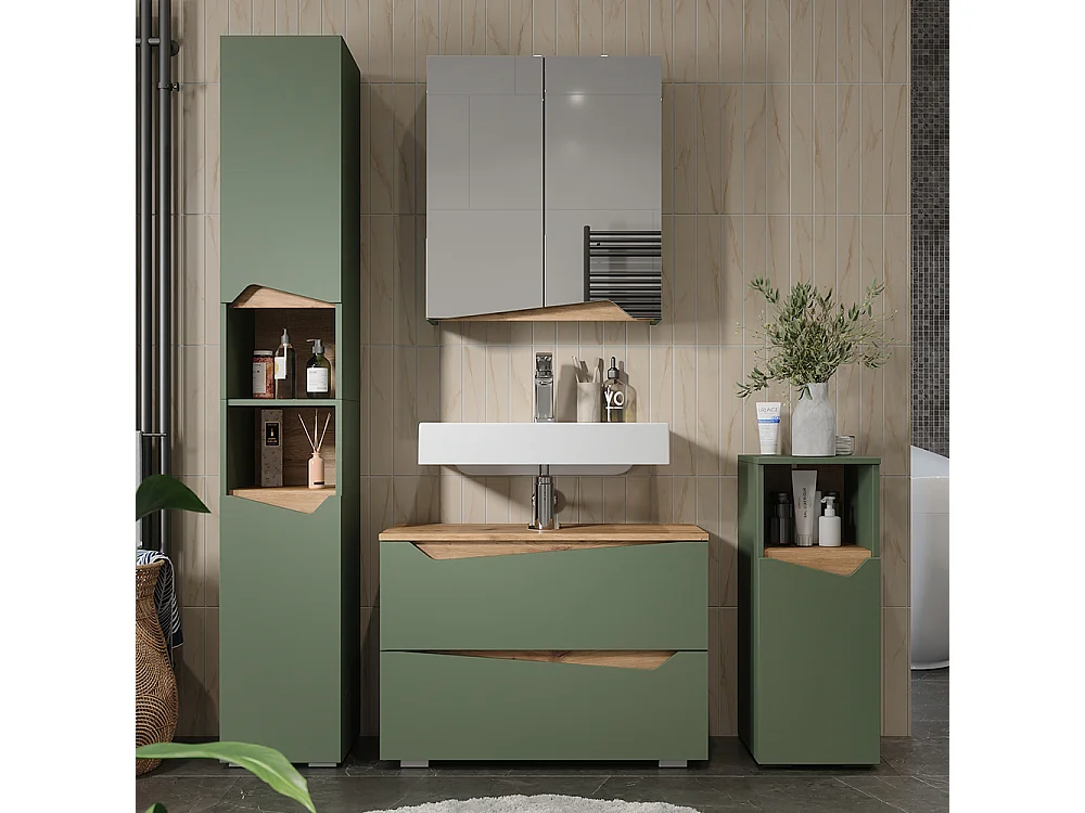 Meubles bain vert/artisan 80x35x57.5 marelle