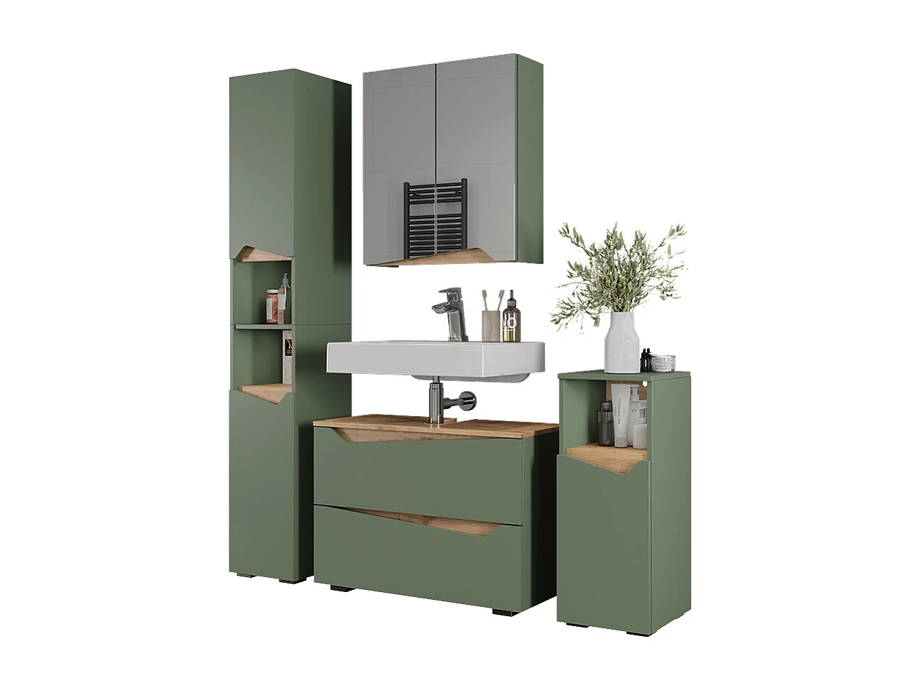 Meubles bain vert/artisan 80x35x57.5 marelle