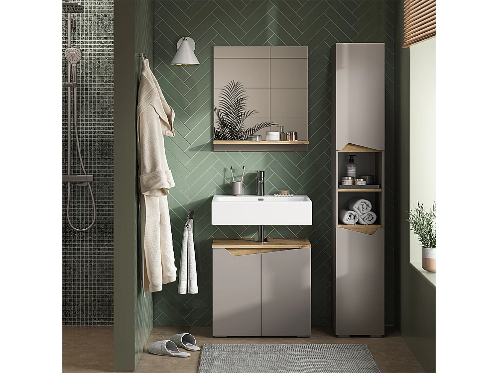 Meubles bain grège 60x35x57 marelle