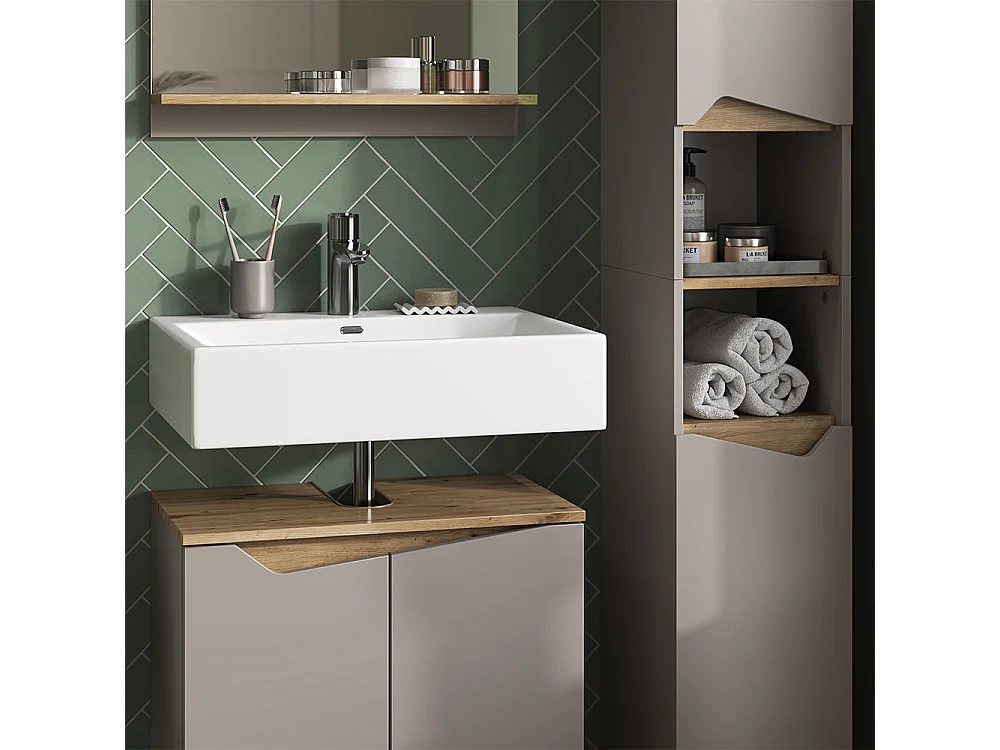 Meubles bain grège 60x35x57 marelle