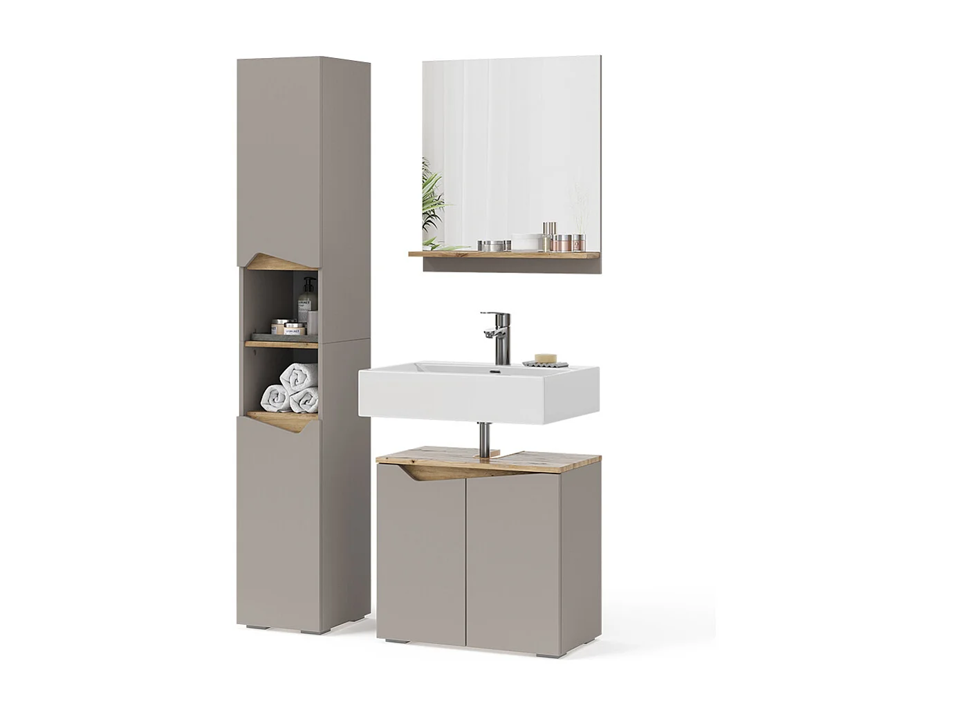 Meubles bain grège 60x35x57 marelle