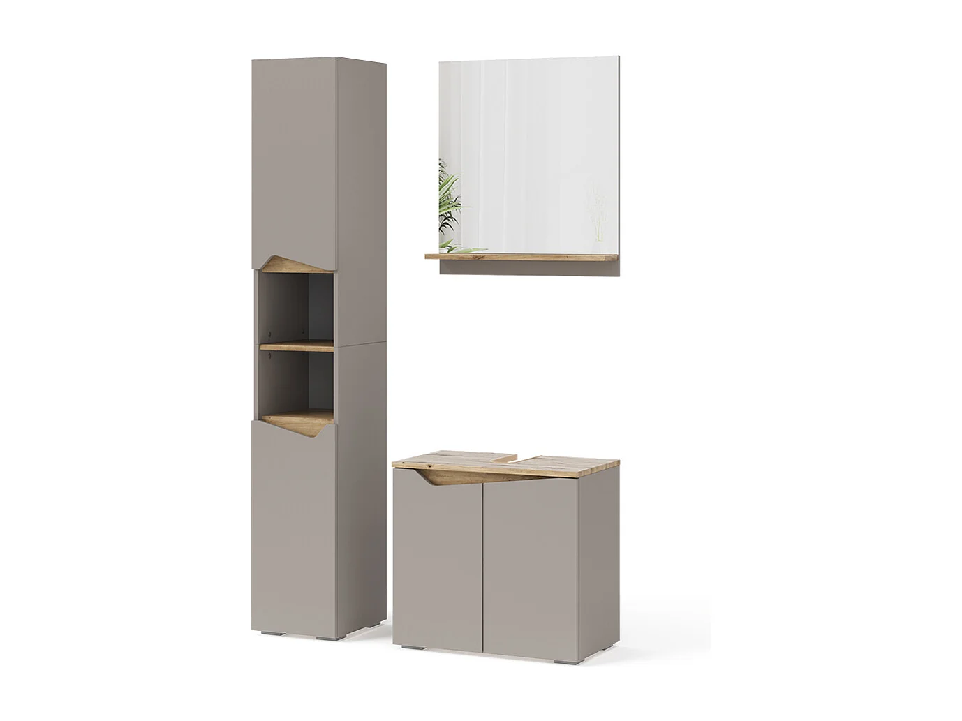 Meubles bain grège 60x35x57 marelle