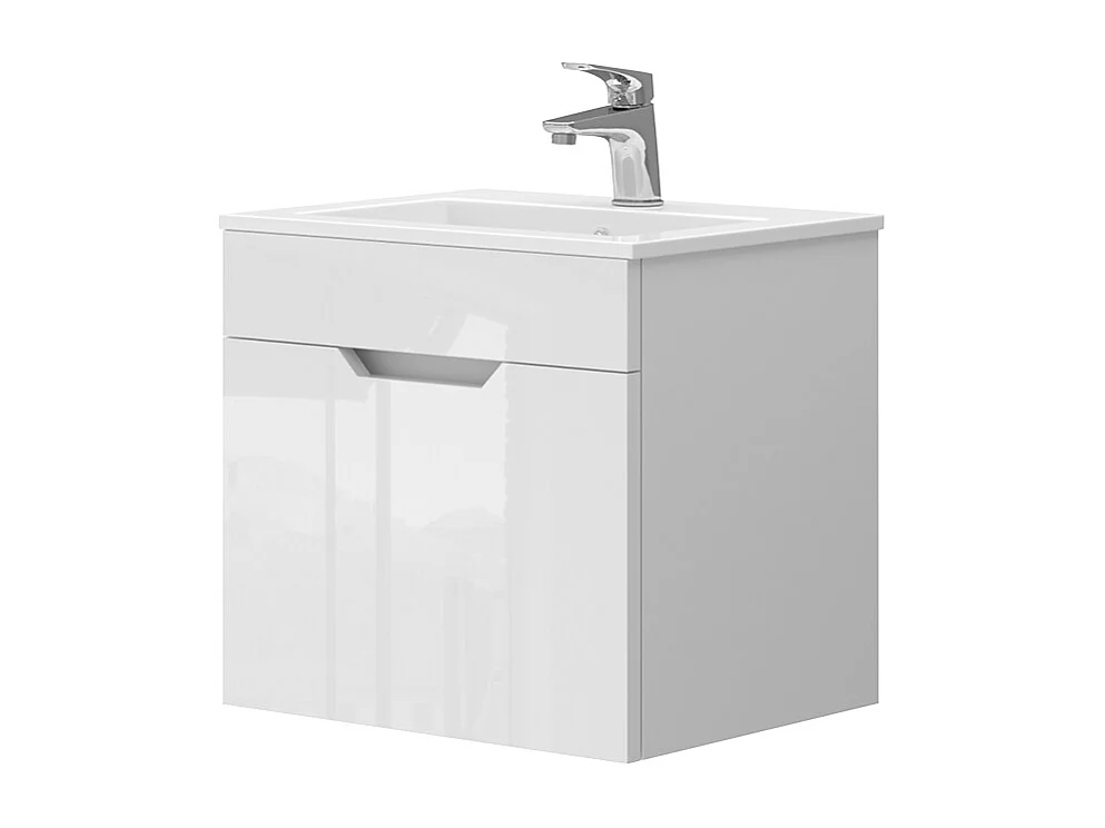 Meubles bain blanc haute brillance 49x40x46.2 stefanie