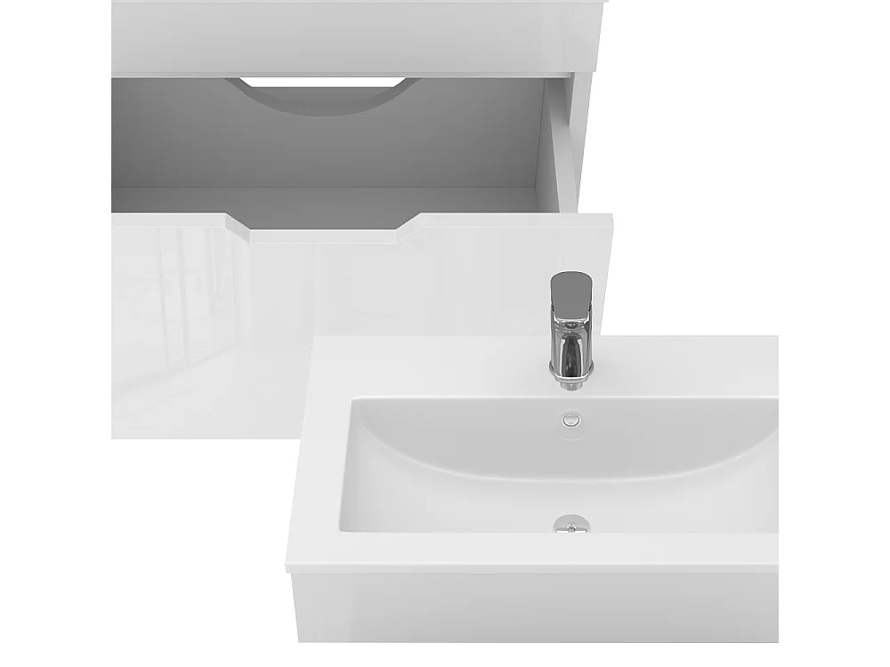 Meubles bain blanc haute brillance 49x40x46.2 stefanie