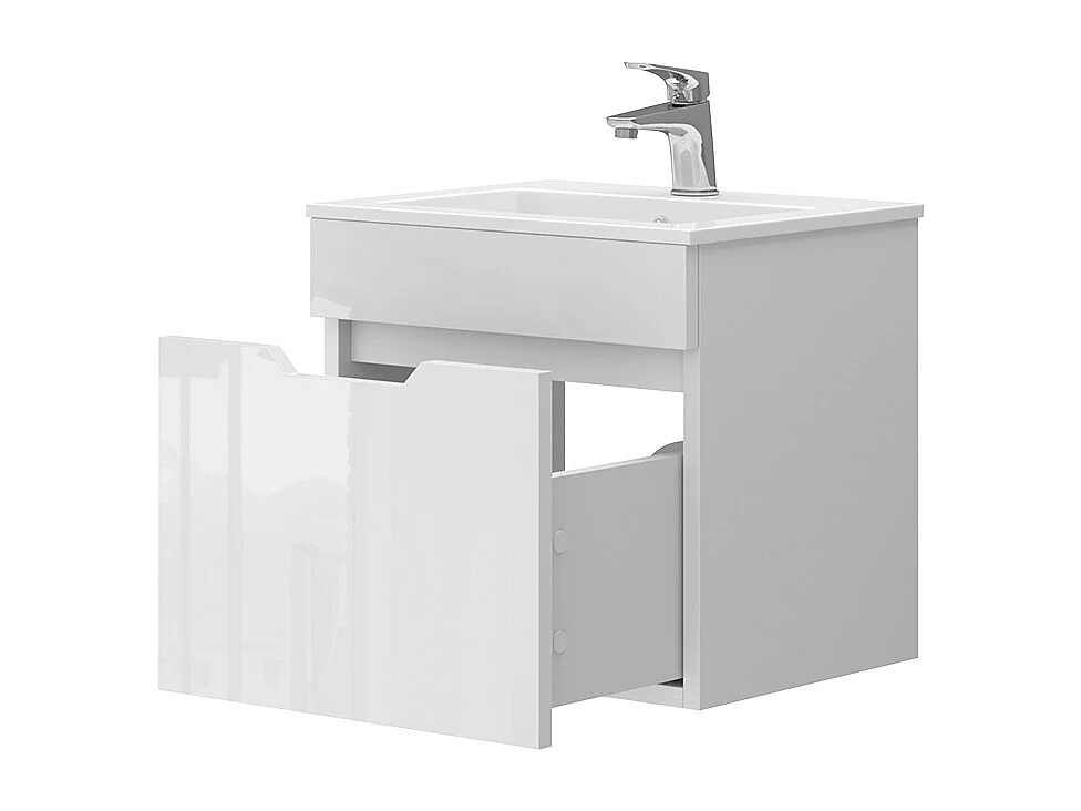 Meubles bain blanc haute brillance 49x40x46.2 stefanie