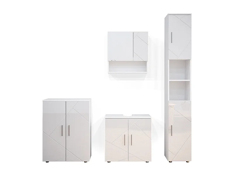 Conjunto de muebles de baño blanco alto brillo 80x41x58.6 irma