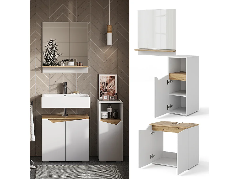 Meubles bain blanc 60x35x57 marelle