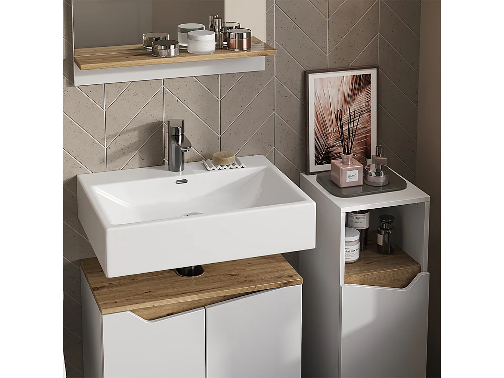 Meubles bain blanc 60x35x57 marelle