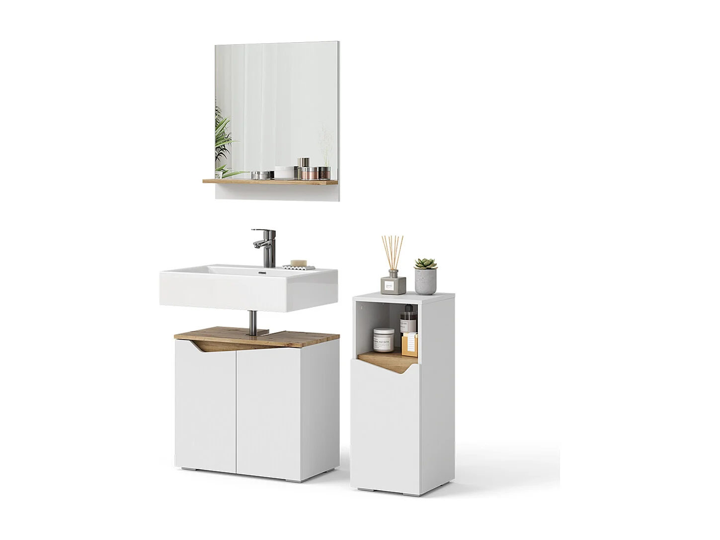 Meubles bain blanc 60x35x57 marelle