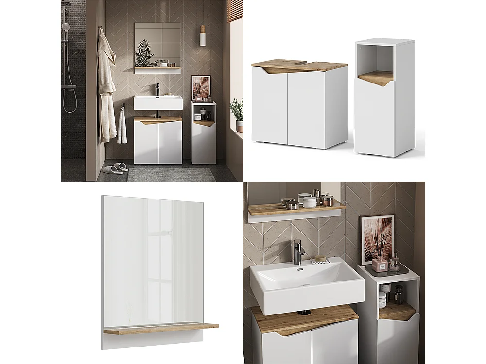 Meubles bain blanc 60x35x57 marelle