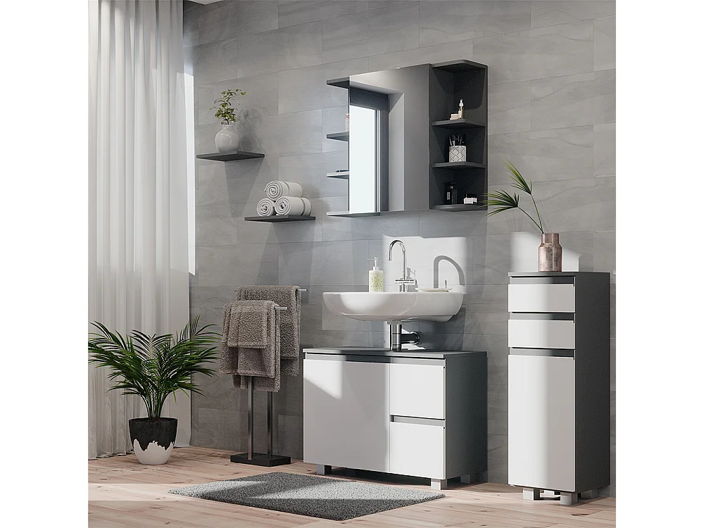 Meubles bain anthracite 80x33x60 j-shape