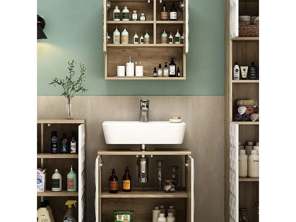 Meubles bain blanc 60x30x57 edge