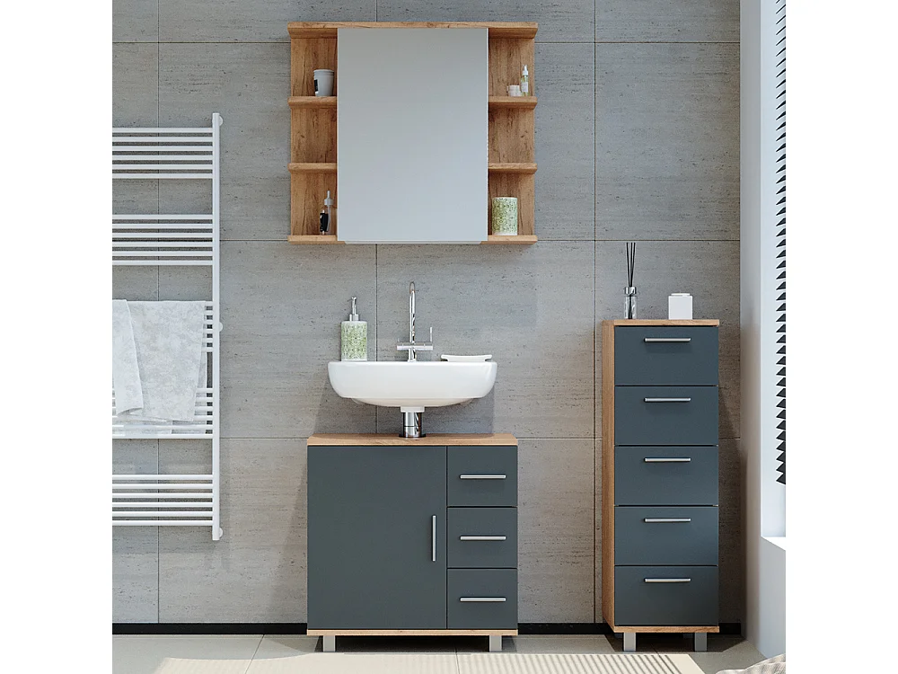 Set mobili bagno rovere 60x33x60.8 ilias