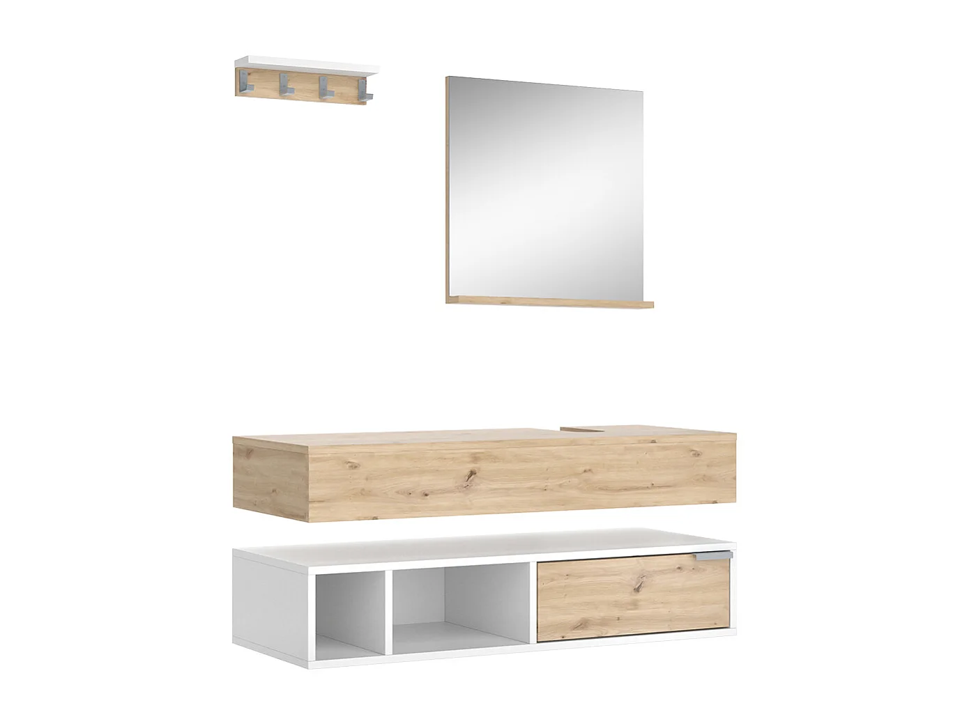 Badmöbel-Set weiß 100x40x20 henri