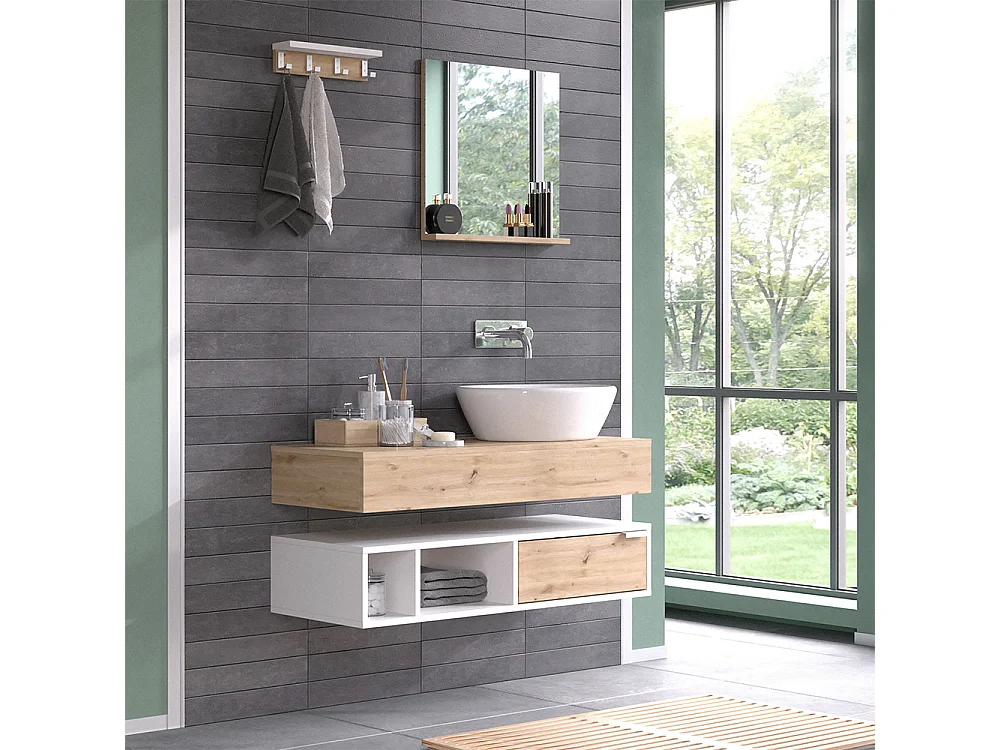 Badmöbel-Set weiß 100x40x20 henri