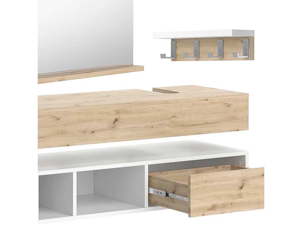 Meubles bain blanc 100x40x20 henri