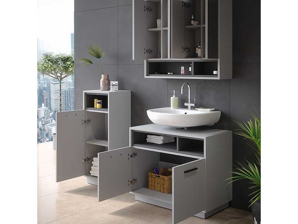 Meubles bain gris 80x40x64 beatrice