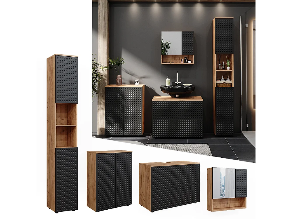 Conjunto de muebles de baño lunares antracita 80x41x58 irma