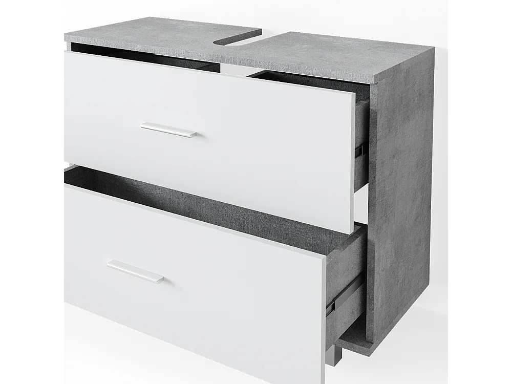 Meubles bain béton/blanc 80.2x33x60.8 ilias