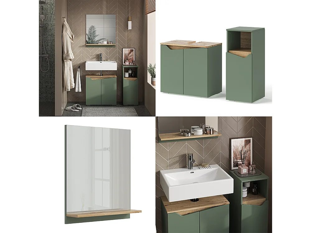 Set di mobili da bagno verde/artigianale 60x35x57 marelle