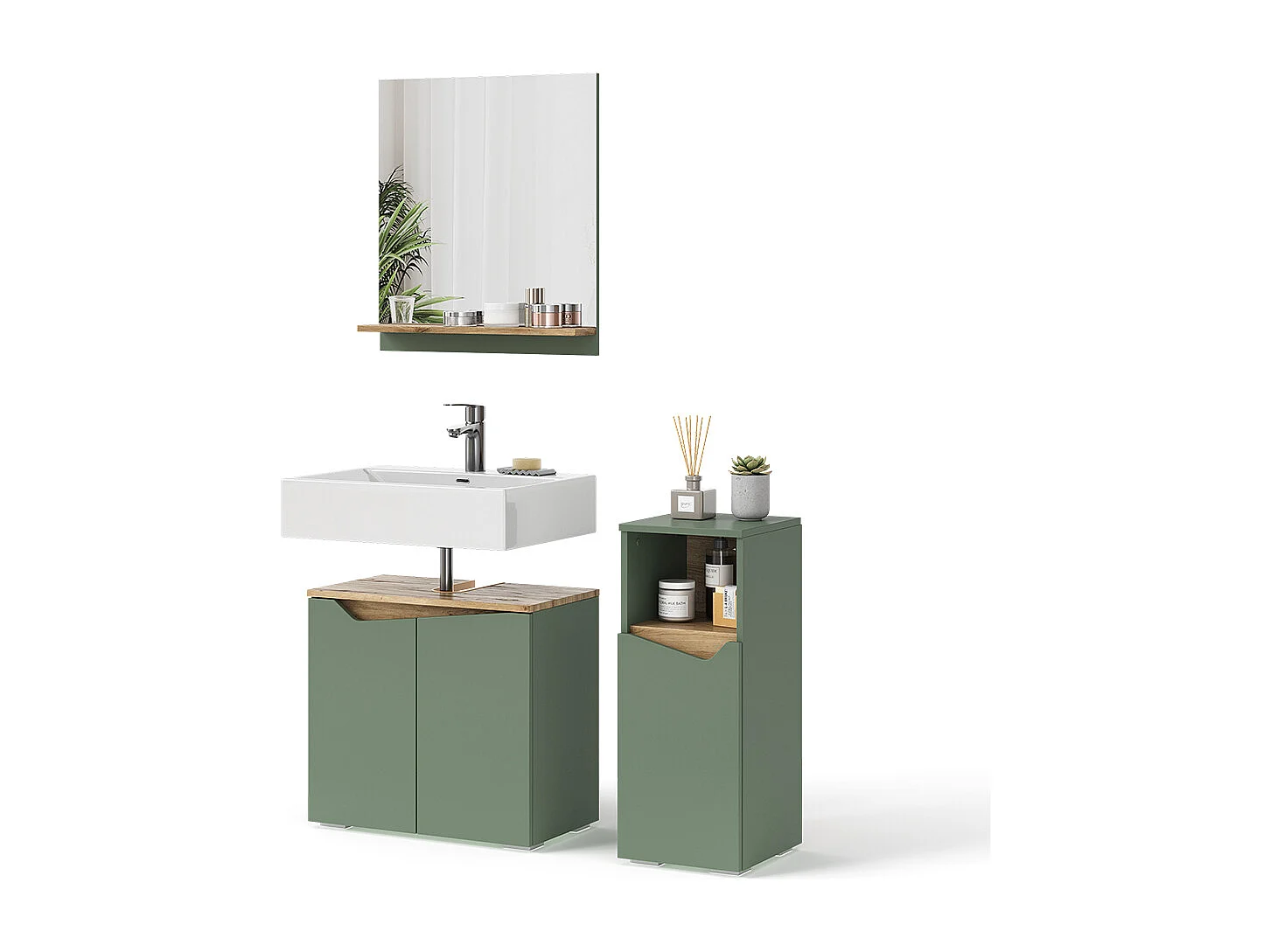 Ensemble de meubles de salle de bain vert/artisan 60x35x57 marelle