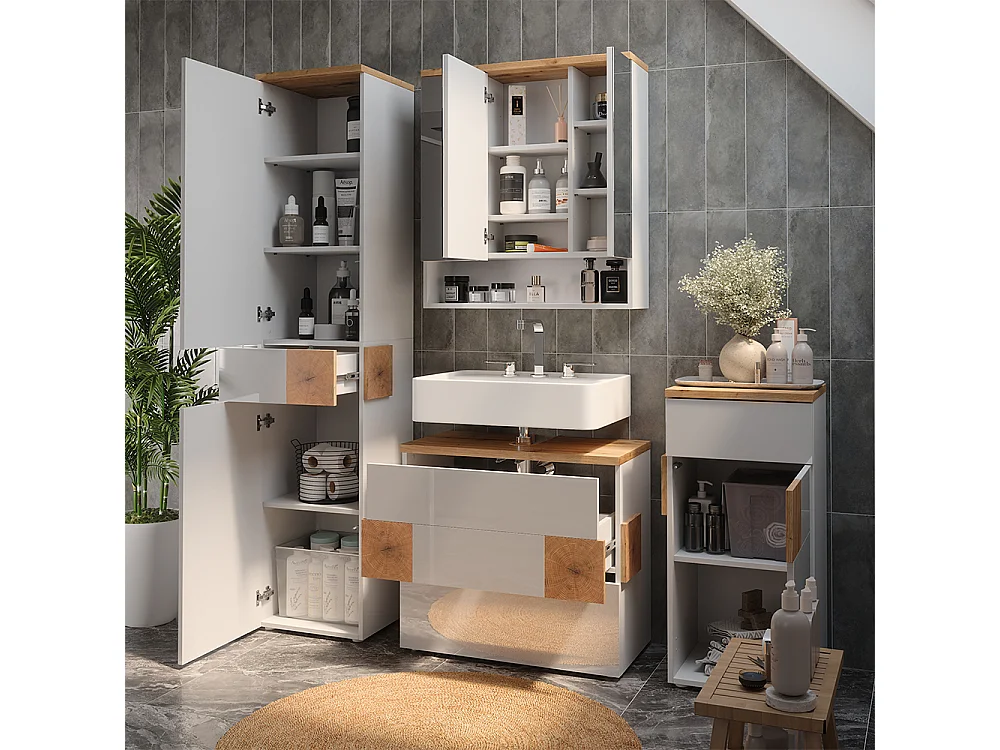 Meubles bain blanc 70x37x64.5 eden