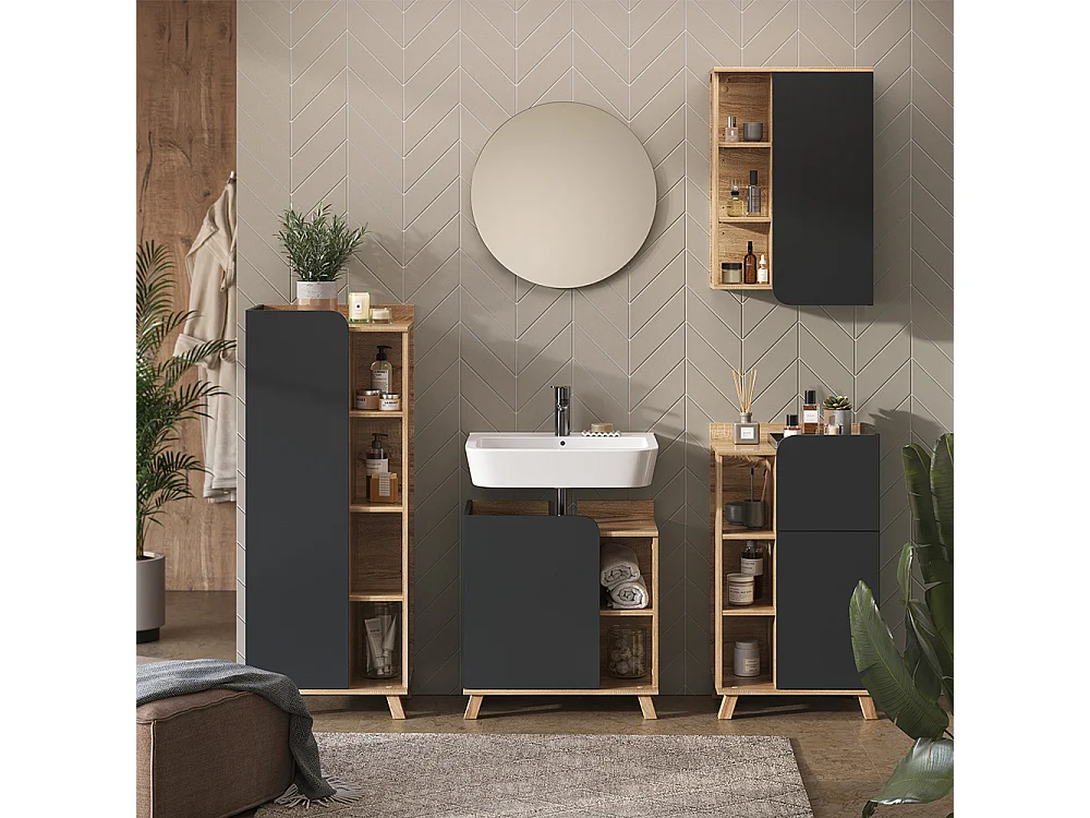 Meubles bain sonoma/anthracite 60x35x65 karen