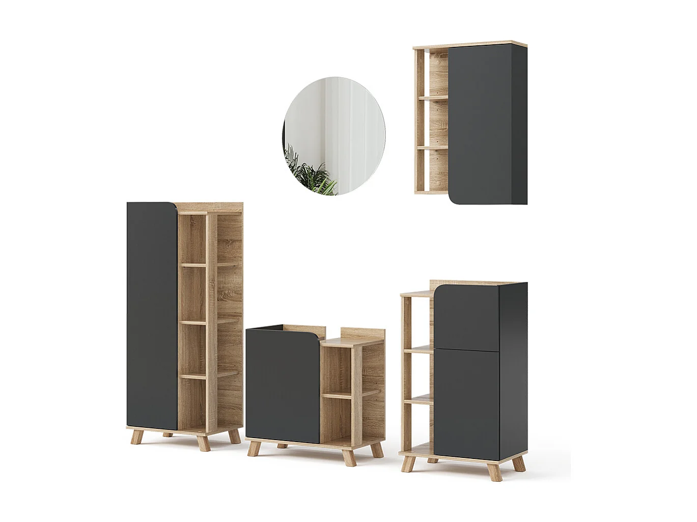 Meubles bain sonoma/anthracite 60x35x65 karen